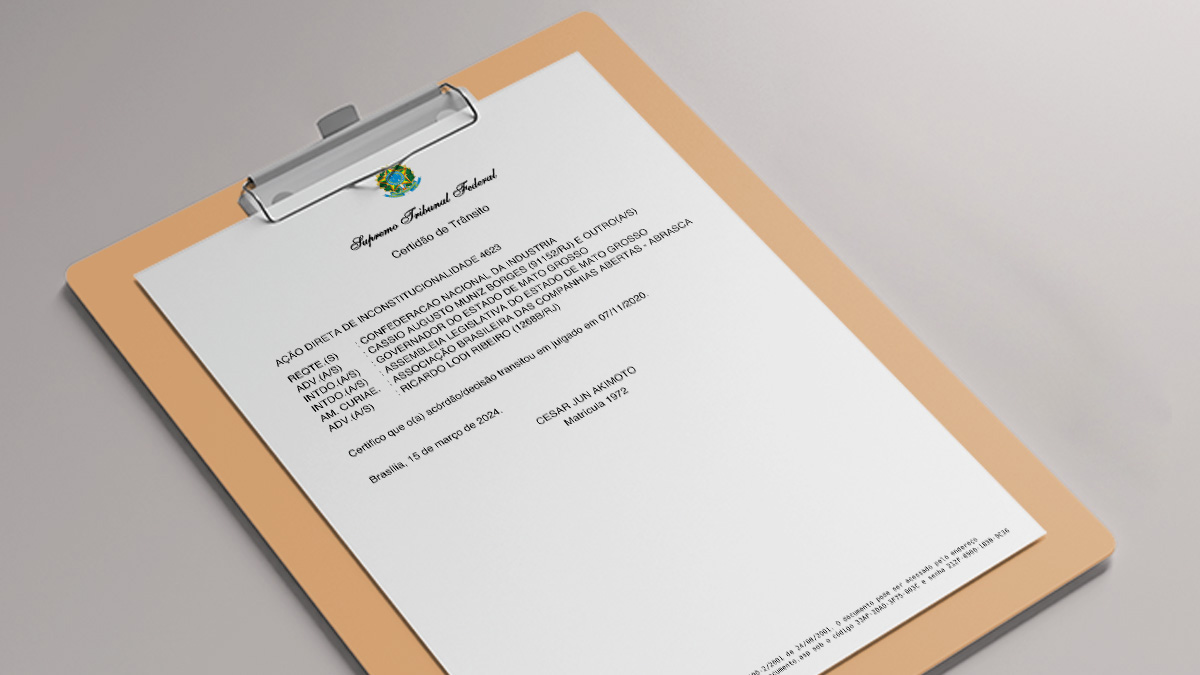 Certidão de Trânsito em Julgado STF